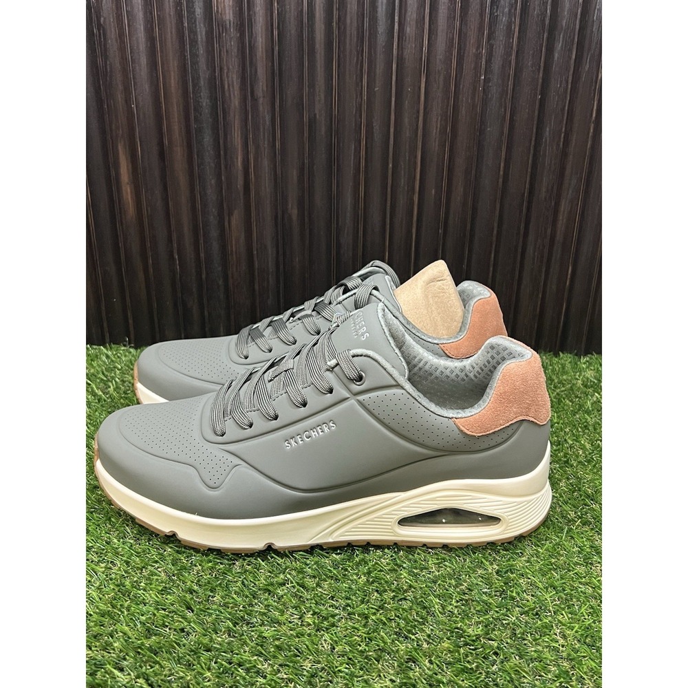 Size 12 - SKECHERS Men's Uno-Suited On Air 183004-OLV Leather‎ Memory Foam